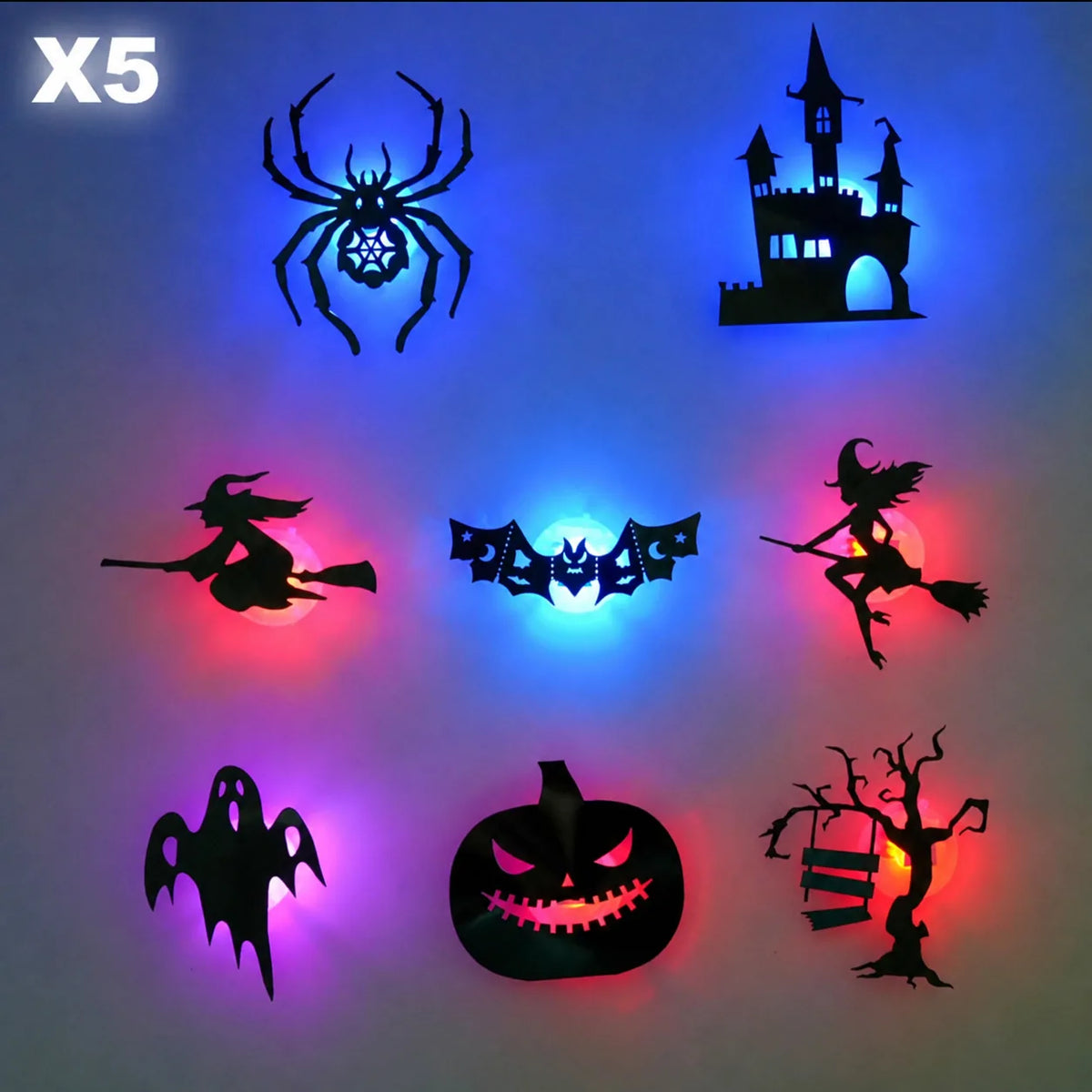 🥳2026 HOT SALE🥳💞50K+ SOLD!🎃👻 50% OFF! Halloween Glow in Dark Wall Stickers – LED glow, peel & stick, 3D silhouette design. Soft ambient light – perfect for doors, windows & party walls! 🌙✨