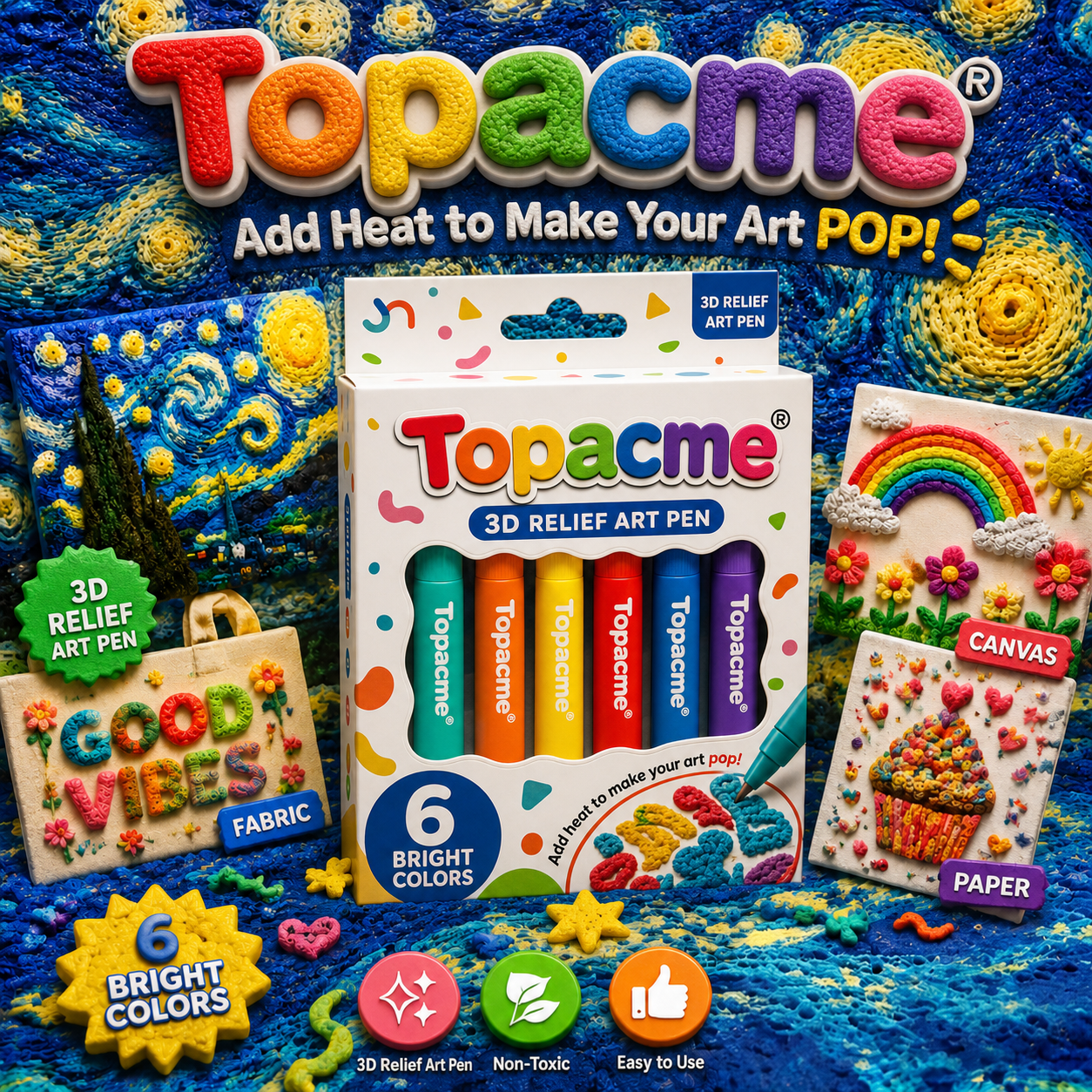 Save 50% by ordering today丨Loves™ 3D Relief Art Pen – Turn Flat Drawings Into Touchable 3D Art🪄