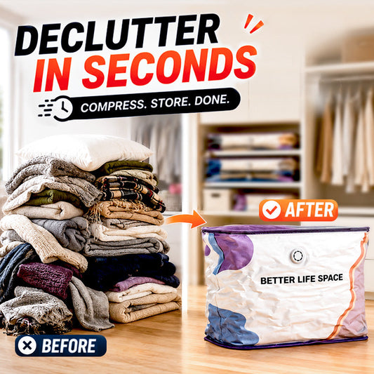 2026 HOT SALE✨ 50% OFF! 🔥No‑Pump Vacuum Storage Bags – Press & seal, no pump needed.