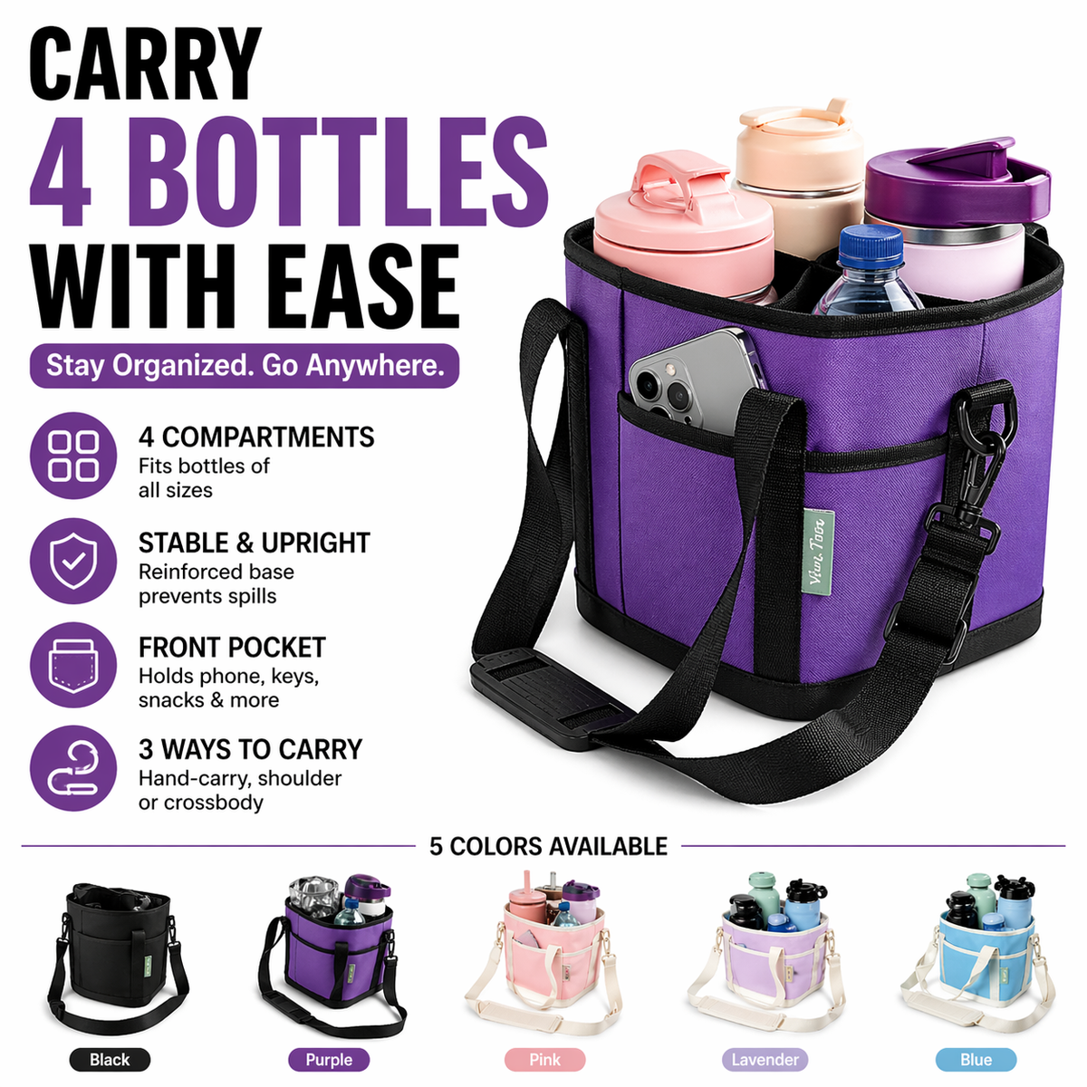 Loves™ 4-Bottle Carrier Bag – Stay Organized Anywhere