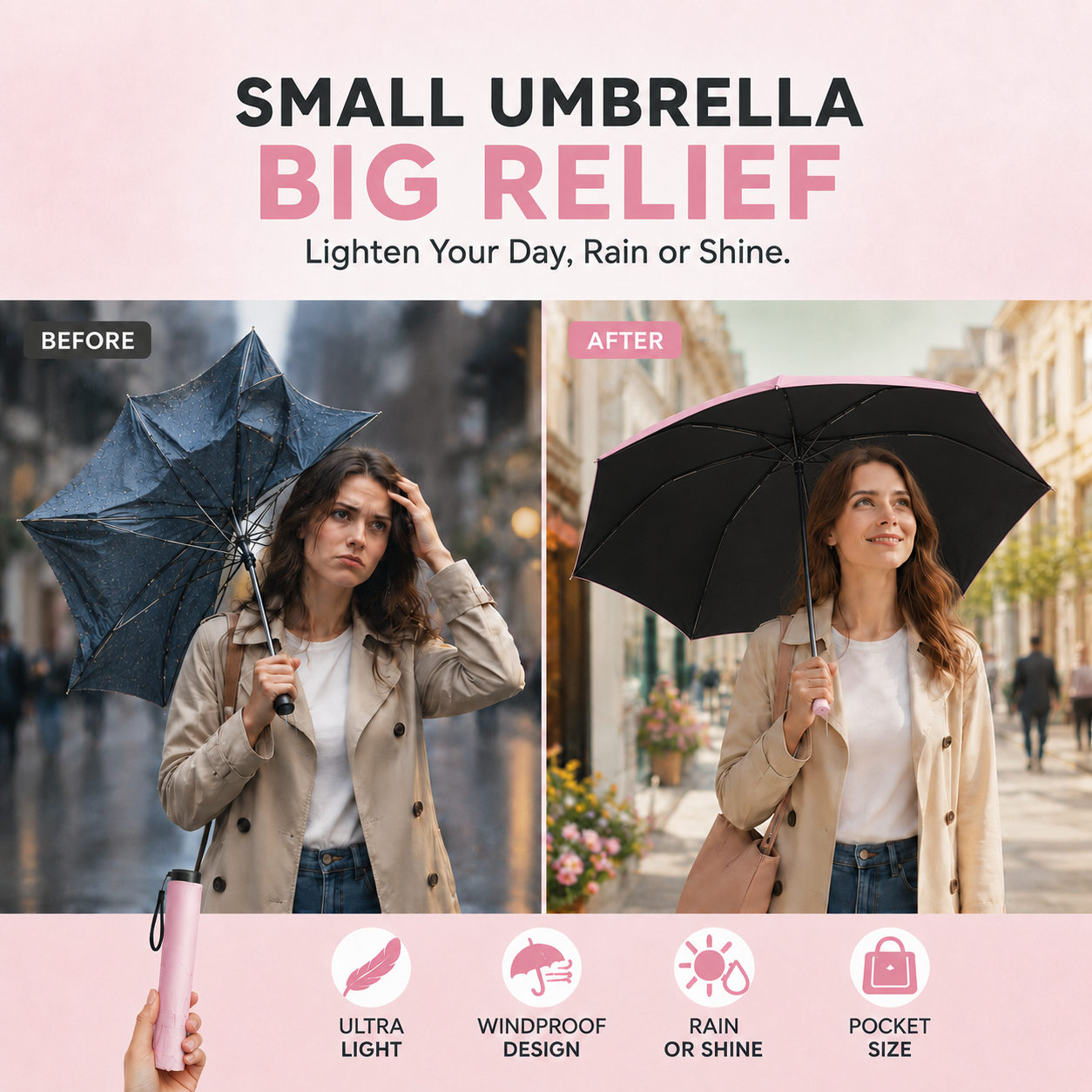 Loves™🔥Buy more Save more🎁Ultra-Lightweight Compact All-Weather Umbrella☂️