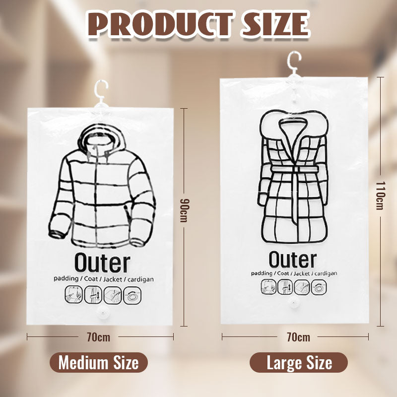 Loves™🧥Hanging Vacuum Storage Bags – Hanging Design for Wardrobe, Air Vacuum Compression, Waterproof Dustproof & Space-Saving 🧹