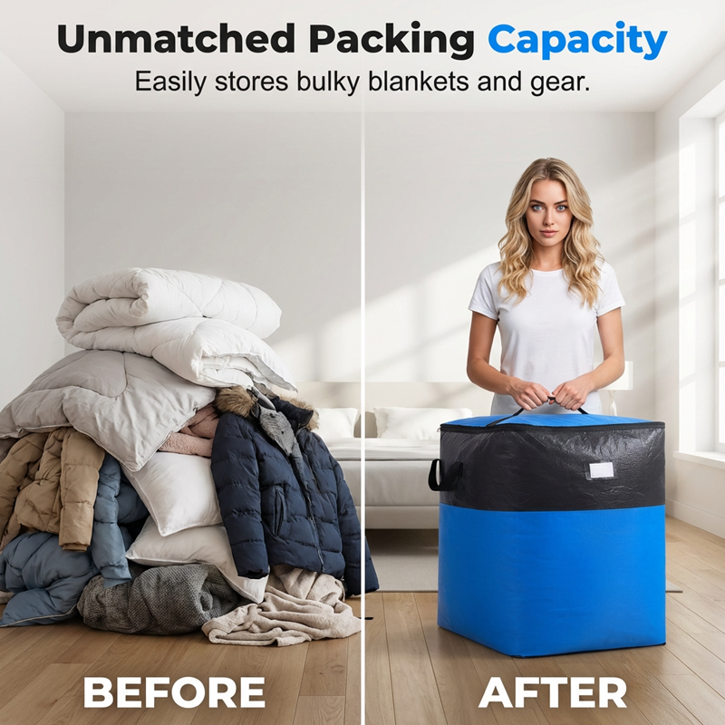 🥳2026 HOT SALE🥳💞50K+ SOLD!📦🔥 50% OFF! Collapsible Storage & Moving Bag – Heavy‑duty PE, water‑resistant. Extra‑large 180L, folds flat. Reinforced handles, perfect for moving or loft storage. 🏠✨